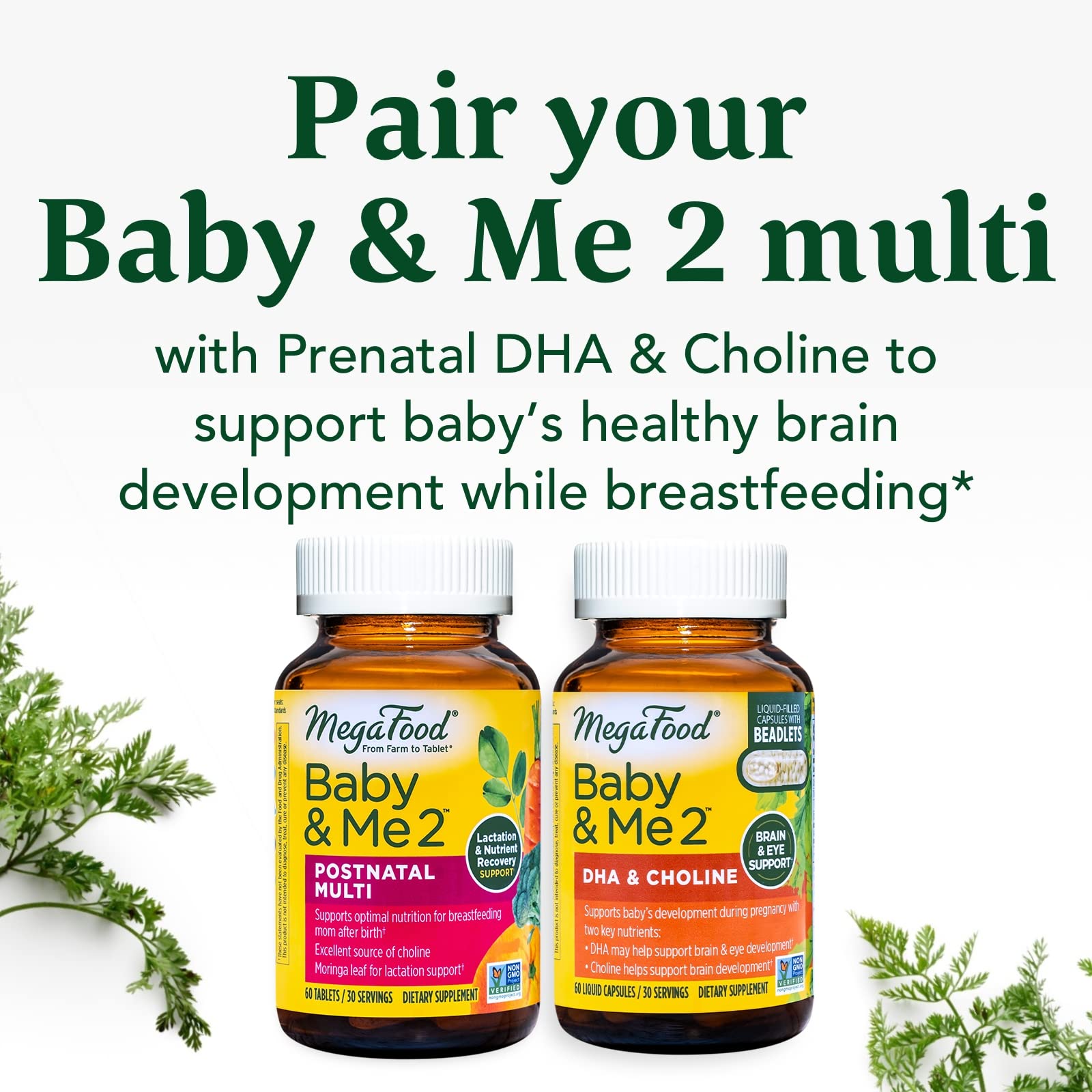 Foto 5 pulgar | Vitamins Megafood Baby & Me 2 Postnatal Para Amamantar 60t - Venta Internacional.