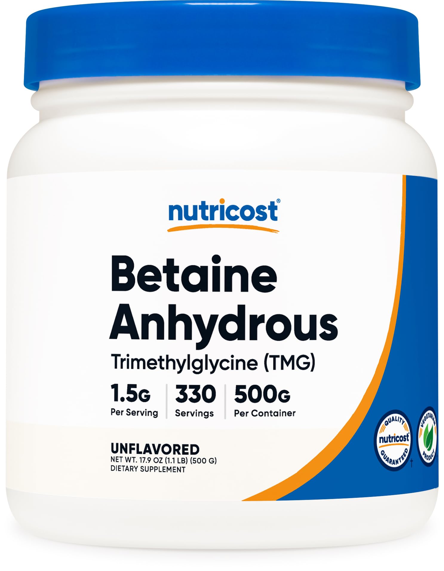 Foto 2 pulgar | Suplemento Nutricost Betaína Trimetilglicina Anhidra 500 G - Venta Internacional.
