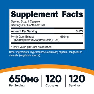 Foto 2 | Suplemento Nutricost, Cápsulas De Extracto De Mirra, 650 Mg, 120 Unidades - Venta Internacional.