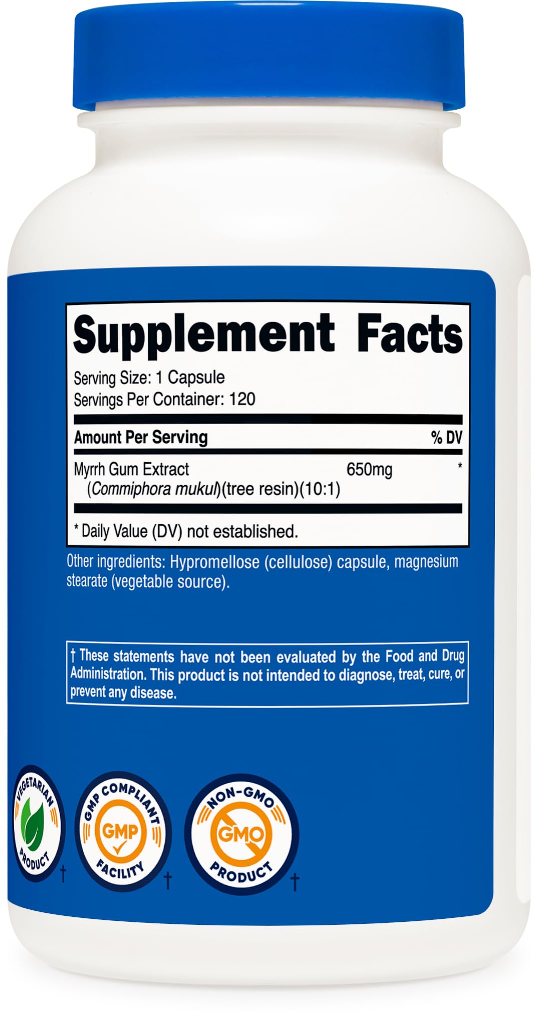Foto 6 pulgar | Suplemento Nutricost, Cápsulas De Extracto De Mirra, 650 Mg, 120 Unidades - Venta Internacional.