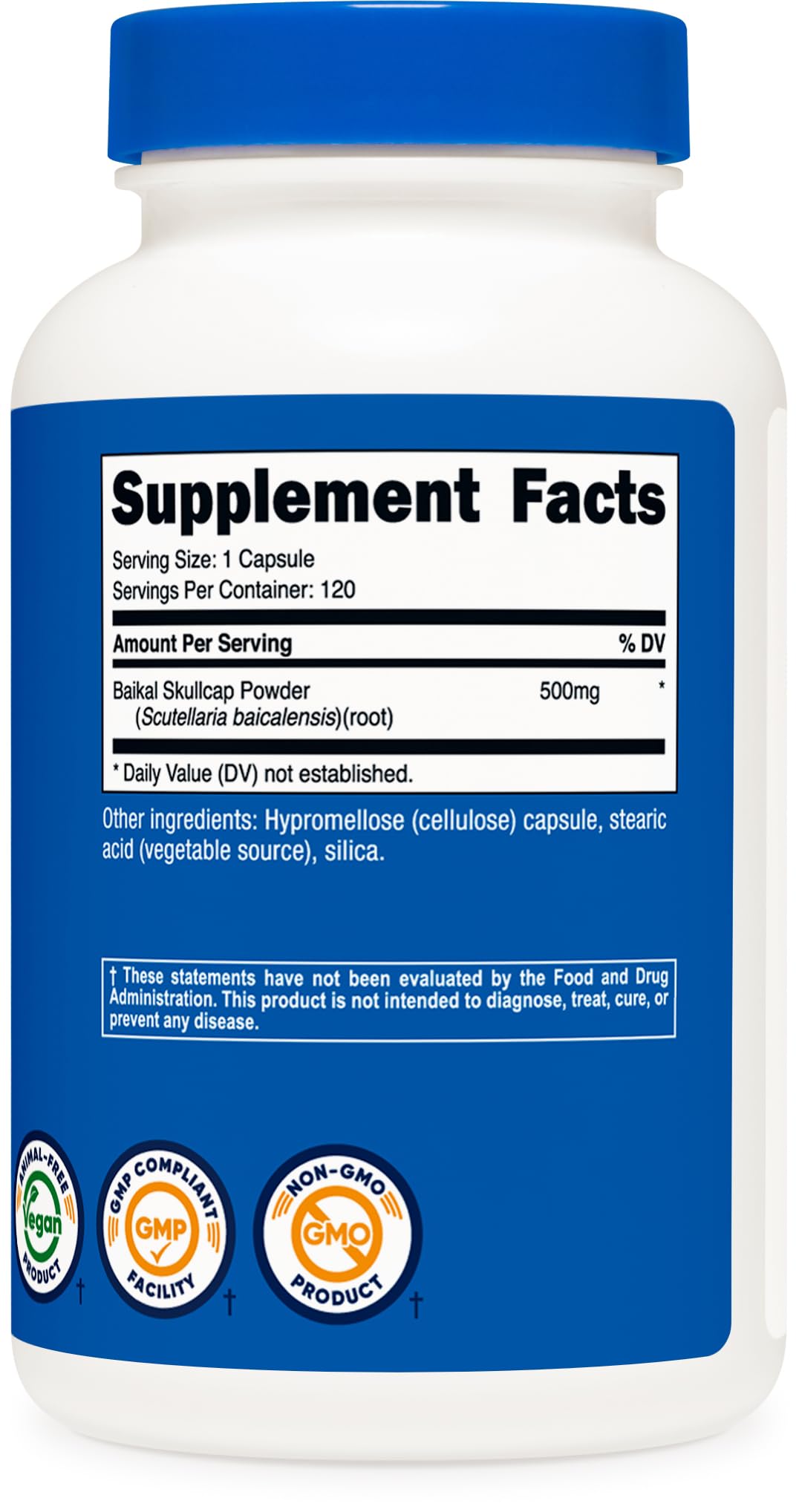 Foto 6 pulgar | Suplemento Nutricost Baikal Skullcap 500 Mg 120 Cápsulas - Venta Internacional.