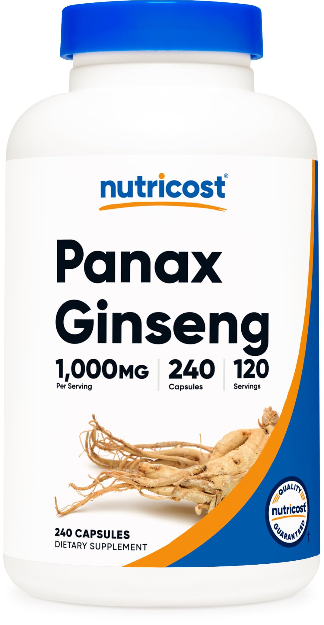 Suplemento Nutricost Panax Ginseng 1000 Mg 240 Cápsulas - Venta Internacional.