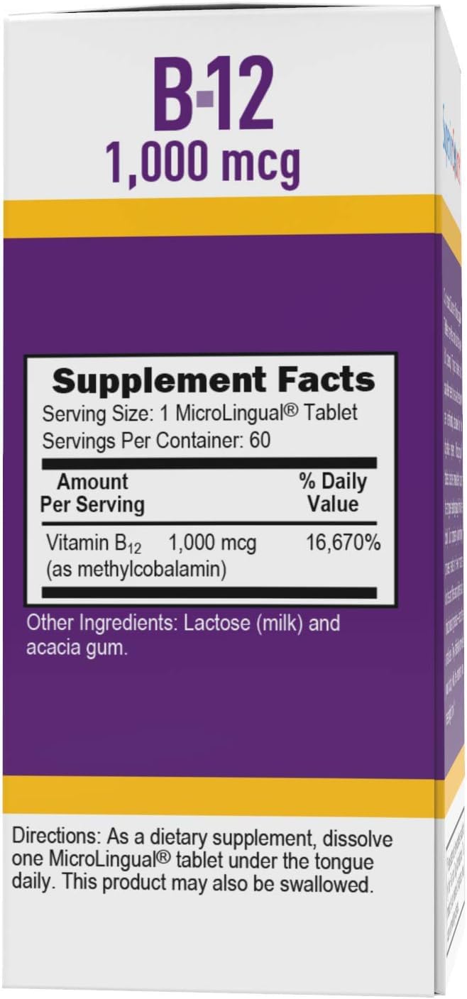 Foto 5 pulgar | Metilcobalamina De Fuente Superior De Vitamina B12, 1000 Mcg, 60 Tabletas - Venta Internacional.
