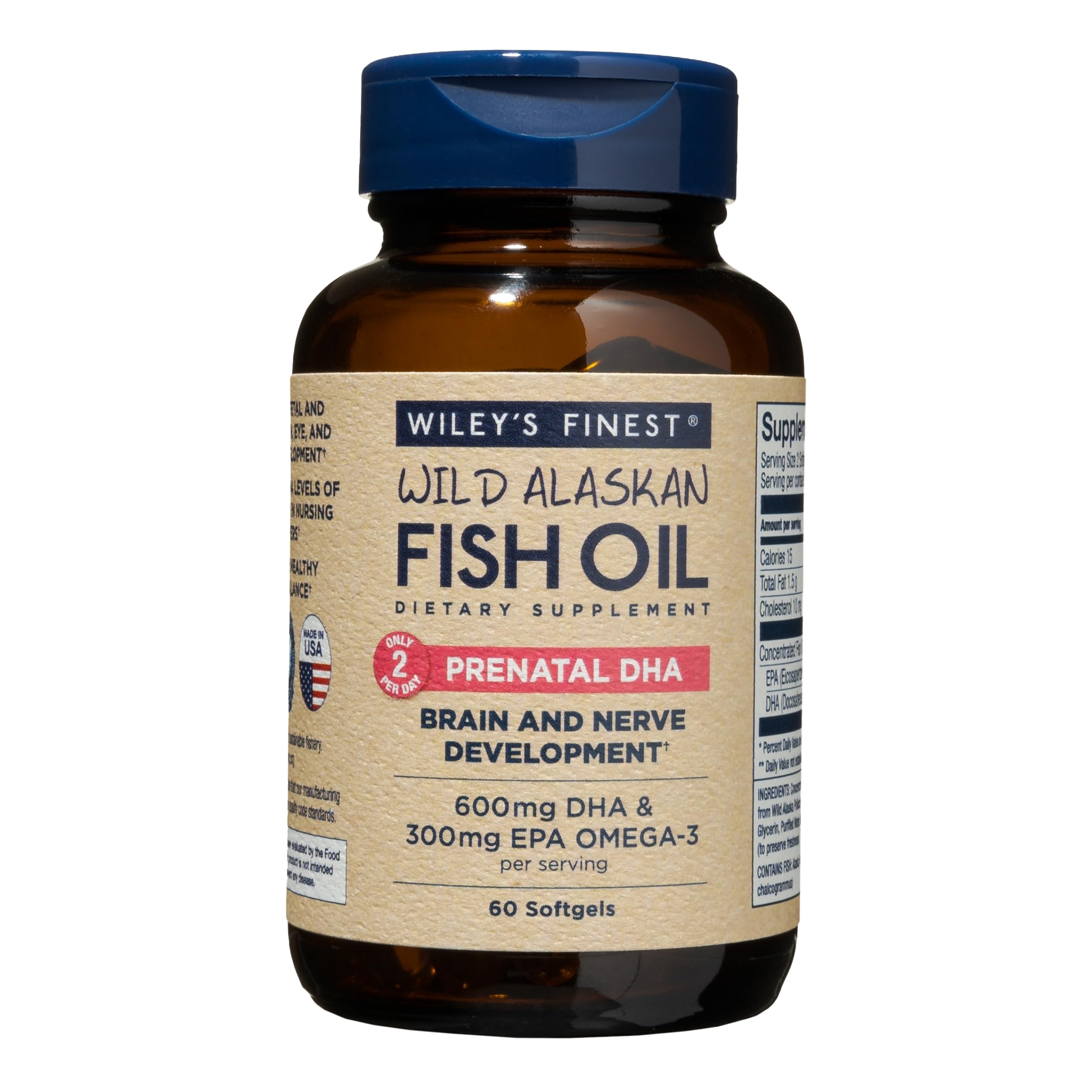 Foto 2 pulgar | Suplemento De Dha Prenatal Con Aceite De Pescado Salvaje De Alaska De Wiley's Finest - Venta Internacional.