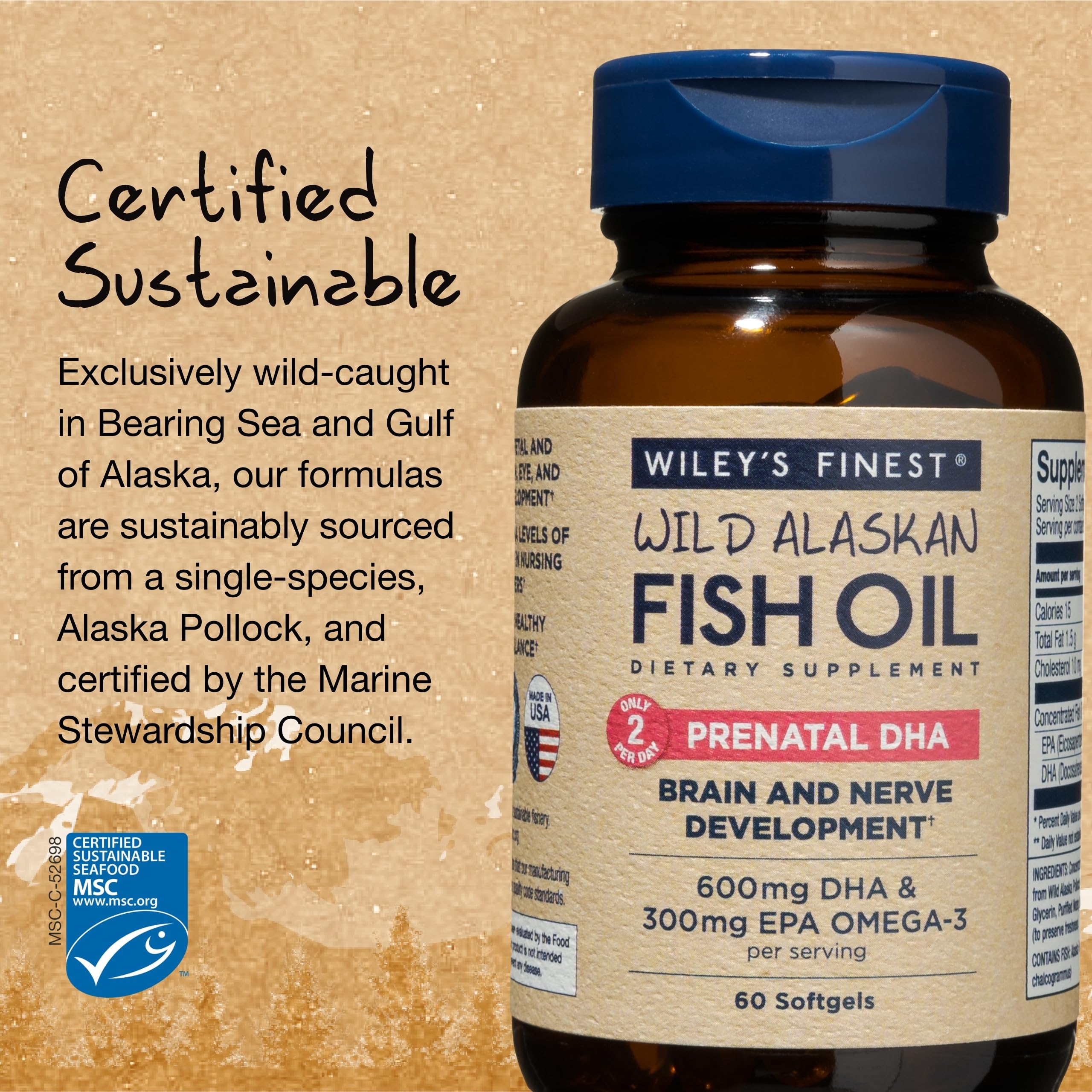 Foto 4 | Suplemento De Dha Prenatal Con Aceite De Pescado Salvaje De Alaska De Wiley's Finest - Venta Internacional.