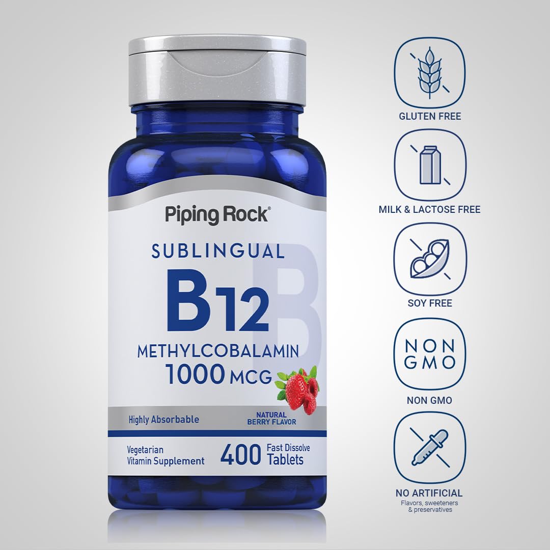 Foto 4 pulgar | Suplemento Piping Rock De Vitamina B12 Sublingual, 1000 Mcg, 400 Comprimidos - Venta Internacional.