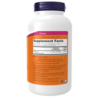 Foto 2 | Suplemento Now: Cristales De Vitamina C (ácido Ascórbico) 454 G - Venta Internacional.