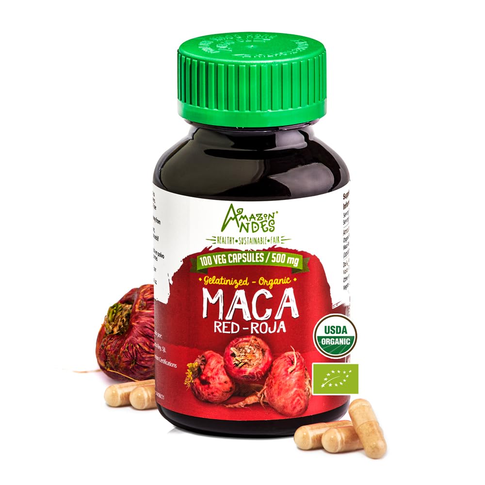 Foto 2 pulgar | Suplemento: Cápsulas De Raíz De Maca Roja De Amazon Andes, 1500 Mg - Venta Internacional.