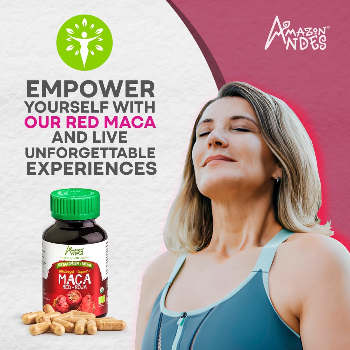Foto 5 pulgar | Suplemento: Cápsulas De Raíz De Maca Roja De Amazon Andes, 1500 Mg - Venta Internacional.