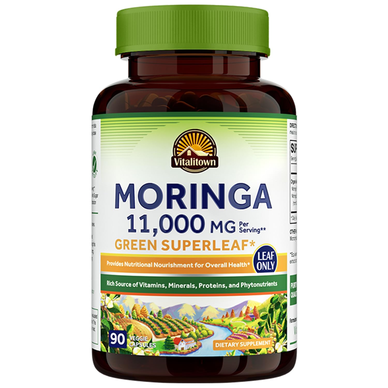 Foto 2 pulgar | Suplemento Vitalitown Moringa Orgánico De 11.000 Mg, 90 Cápsulas - Venta Internacional.