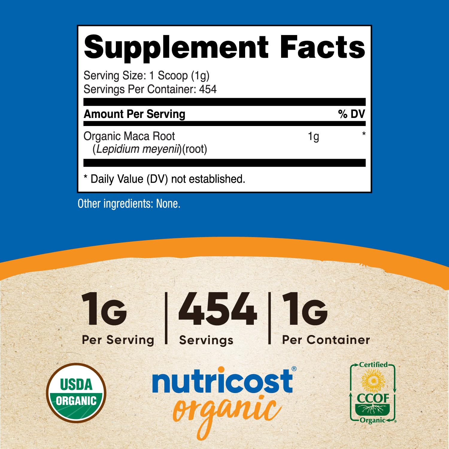 Foto 3 pulgar | Suplemento Nutricost De Raíz De Maca Orgánica En Polvo, 454 G - Venta Internacional.
