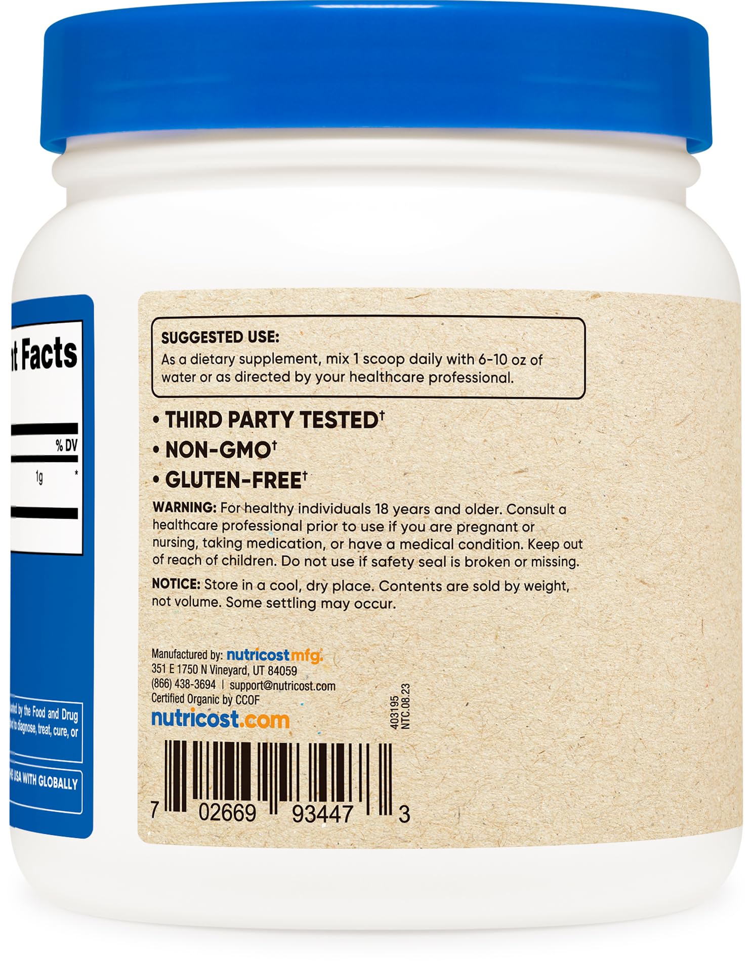 Foto 5 pulgar | Suplemento Nutricost De Raíz De Maca Orgánica En Polvo, 454 G - Venta Internacional.