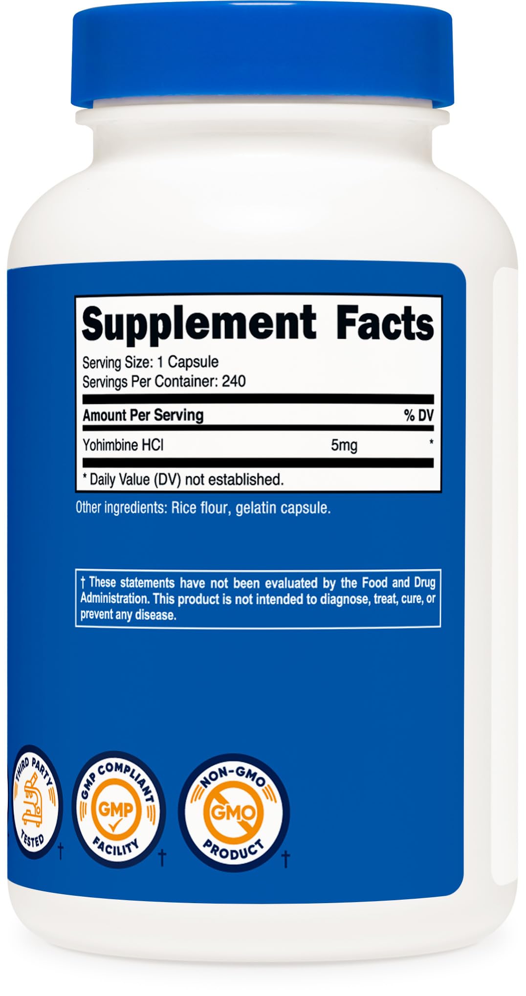 Foto 6 pulgar | Suplemento Nutricost Yohimbina Hcl 5 Mg 240 Cápsulas - Venta Internacional.