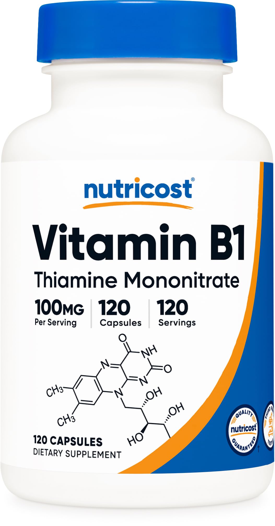 Foto 2 pulgar | Suplemento Nutricost De Vitamina B1 (tiamina) 100 Mg 120 Cápsulas - Venta Internacional.