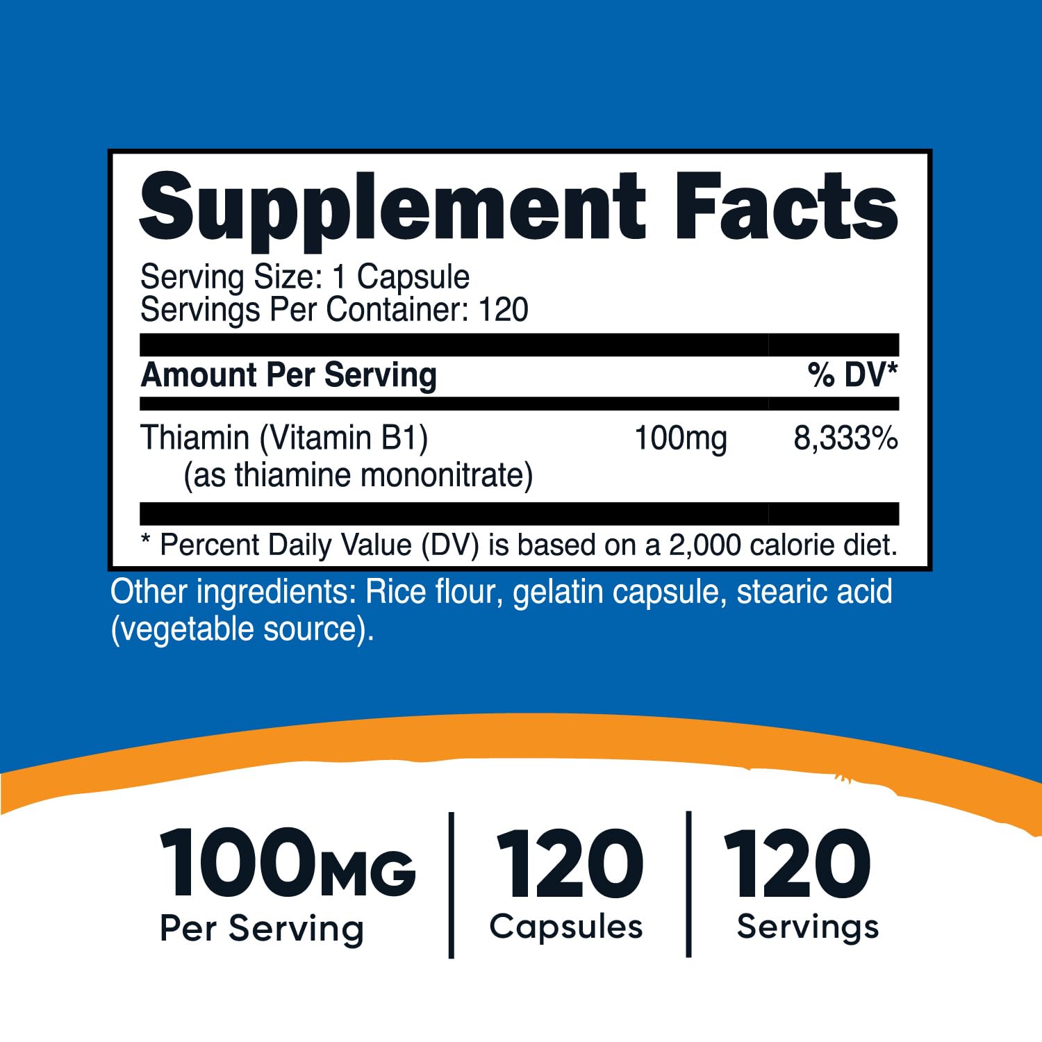 Foto 3 pulgar | Suplemento Nutricost De Vitamina B1 (tiamina) 100 Mg 120 Cápsulas - Venta Internacional.