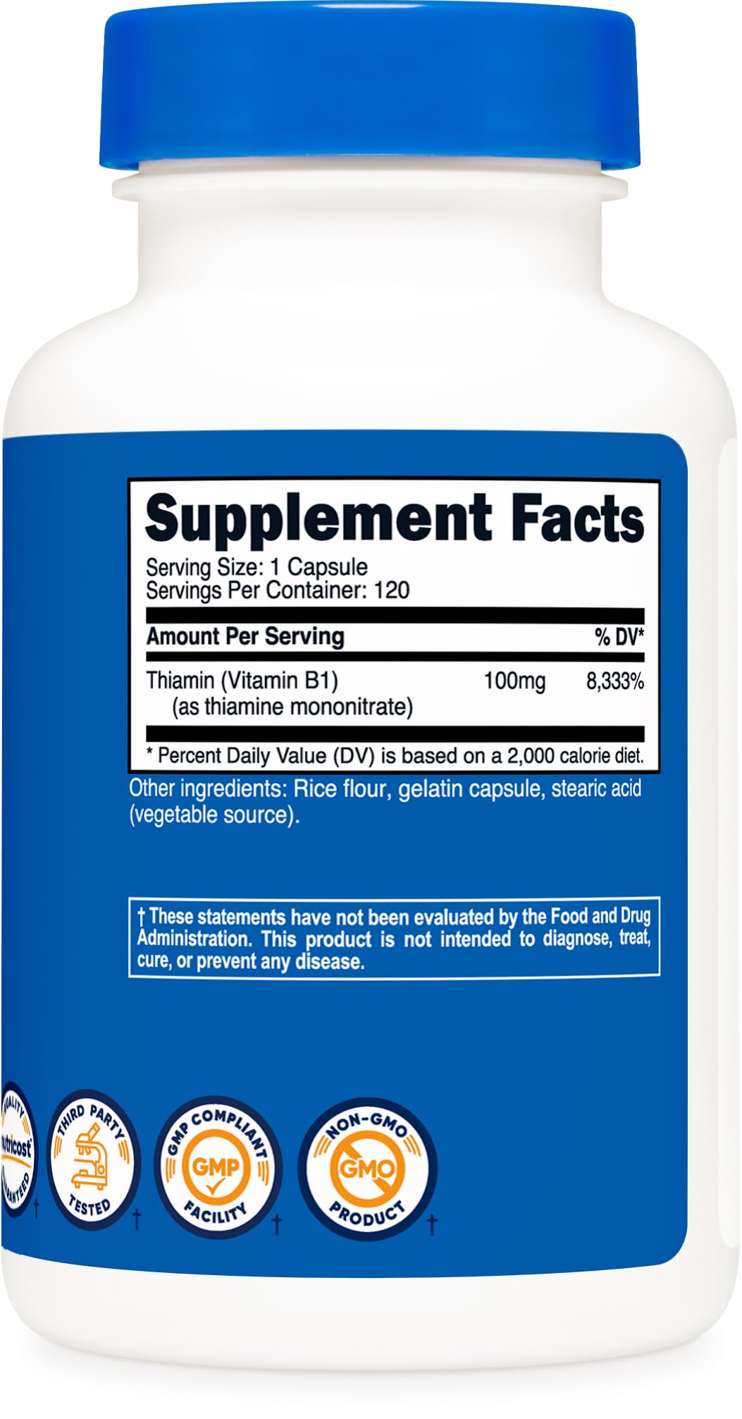 Foto 5 | Suplemento Nutricost De Vitamina B1 (tiamina) 100 Mg 120 Cápsulas - Venta Internacional.