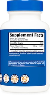 Foto 5 | Suplemento Nutricost De Vitamina B1 (tiamina) 100 Mg 120 Cápsulas - Venta Internacional.