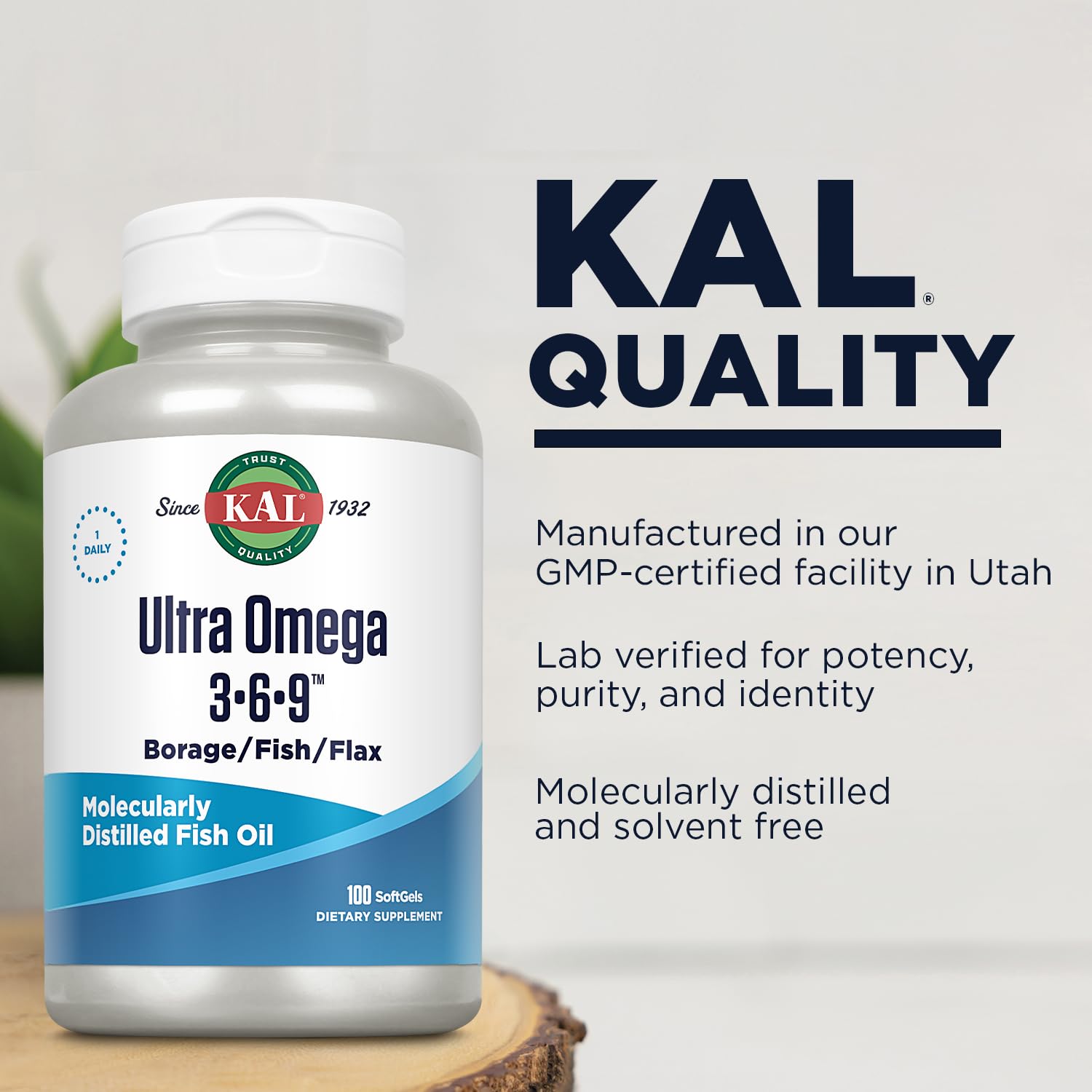 Foto 4 | Suplemento Kal Ultra Omega 3-6-9 1200 Mg De Aceite De Pescado 100 Cápsulas Blandas - Venta Internacional.