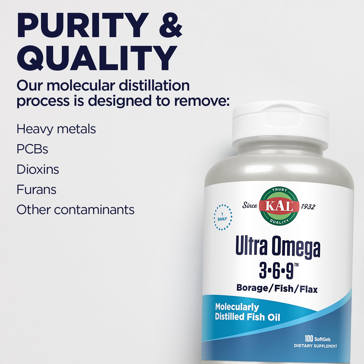 Foto 5 | Suplemento Kal Ultra Omega 3-6-9 1200 Mg De Aceite De Pescado 100 Cápsulas Blandas - Venta Internacional.