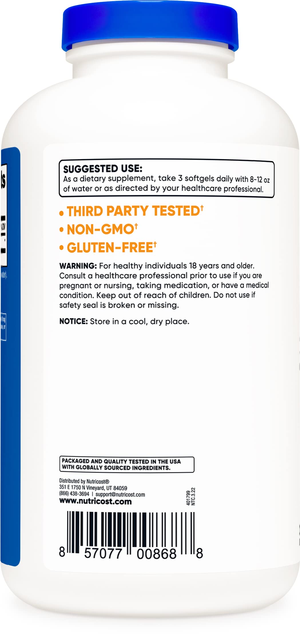 Foto 3 | Suplemento Nutricost, Cápsulas Blandas De Aceite Mct, 1000 Mg, 300 Sfg - Venta Internacional.