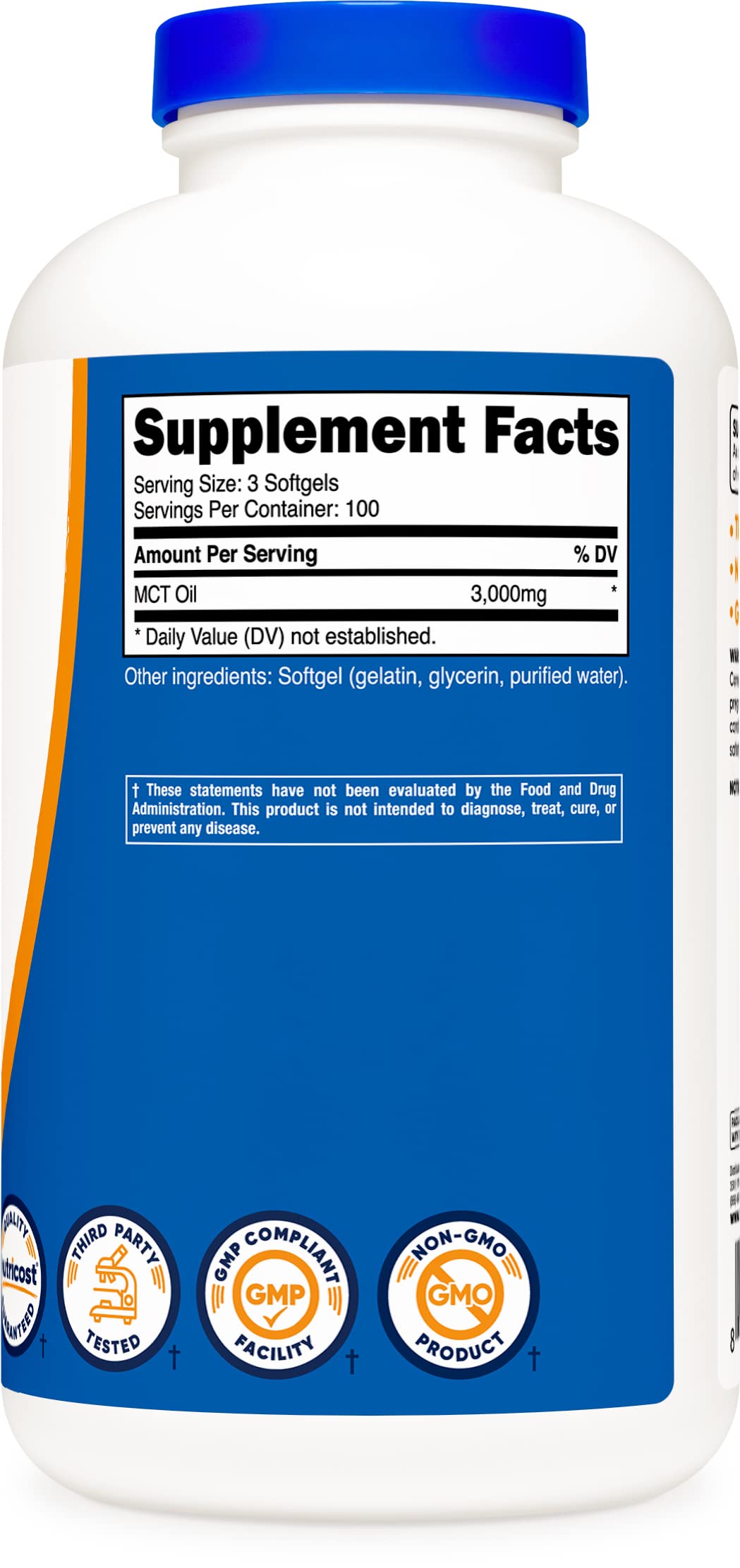 Foto 5 pulgar | Suplemento Nutricost, Cápsulas Blandas De Aceite Mct, 1000 Mg, 300 Sfg - Venta Internacional.