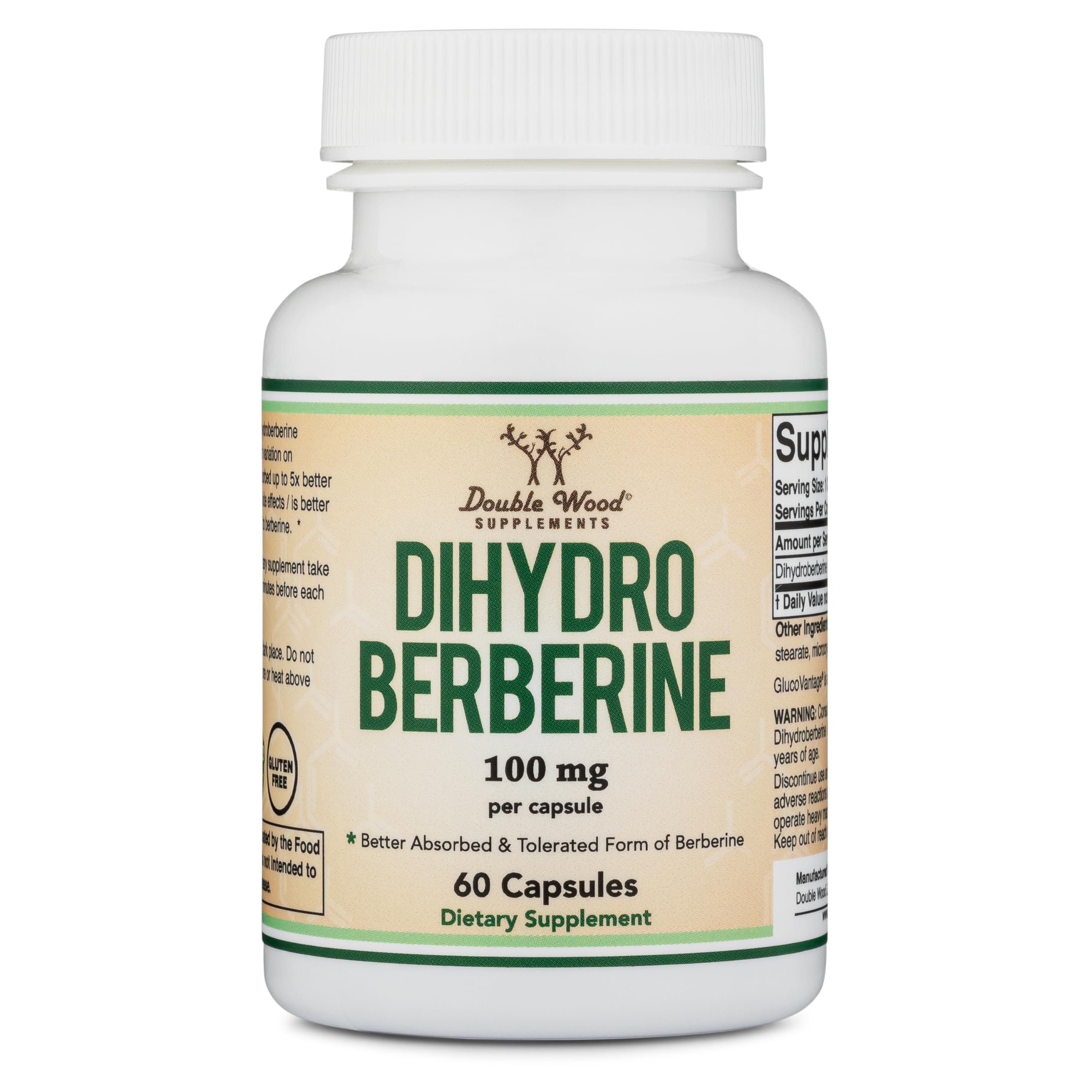 Foto 5 pulgar | Suplemento De Dihidroberberberina Double Wood 100 Mg 60 Cápsulas - Venta Internacional.