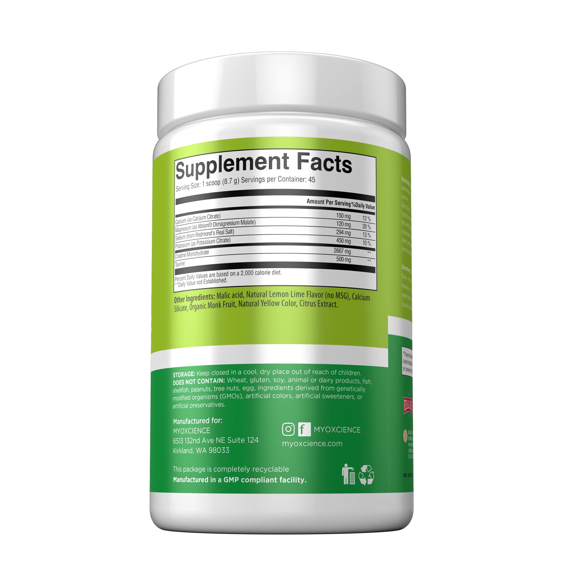 Foto 4 pulgar | Electrolyte Stix Myoxcience Con Creatina En Polvo, 45 Unidades - Venta Internacional.