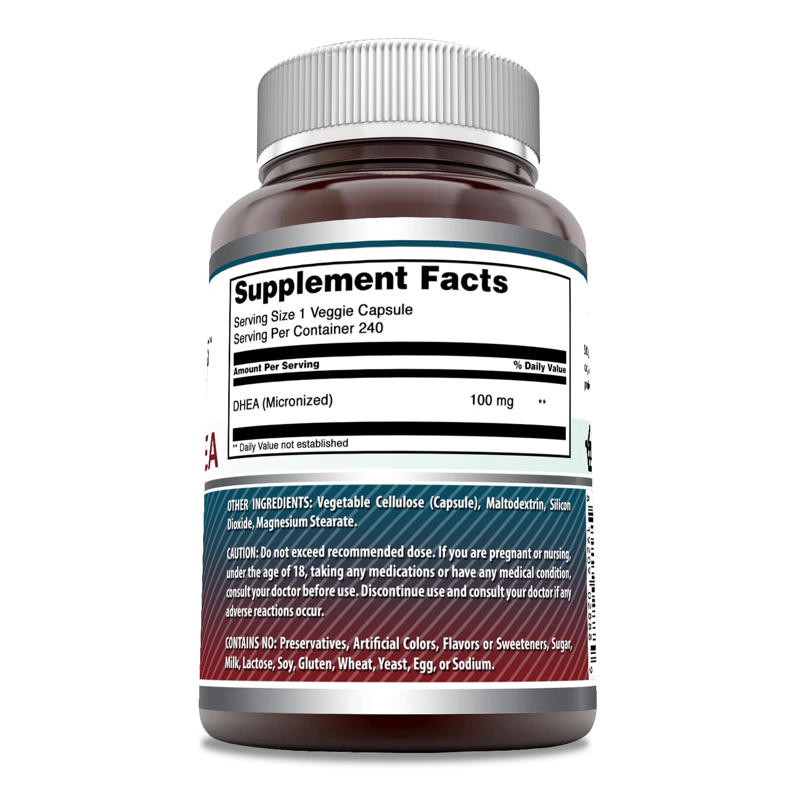 Foto 3 pulgar | Suplemento Amazing Formulas Con Dhea Micronizada, 100 Mg, 240 Cápsulas - Venta Internacional.