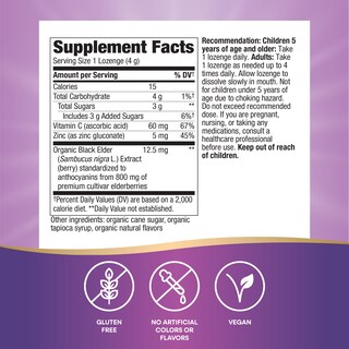 Foto 2 | Pastillas Nature's Way Sambucus De Zinc Orgánico Con Vitamina C, 24 G - Venta Internacional.