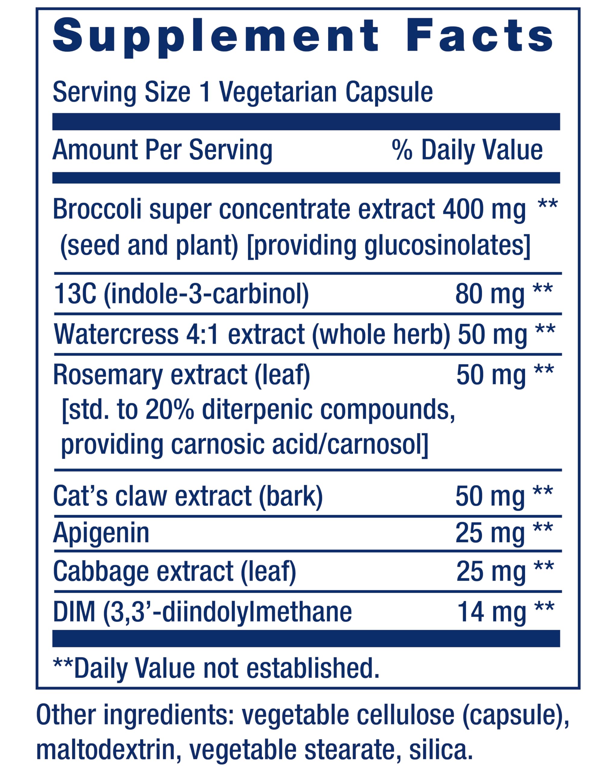 Foto 4 pulgar | Extracto Vegetal Crucífero Supplement Life Extension De Triple Acción, 60 Cápsulas - Venta Internacional.