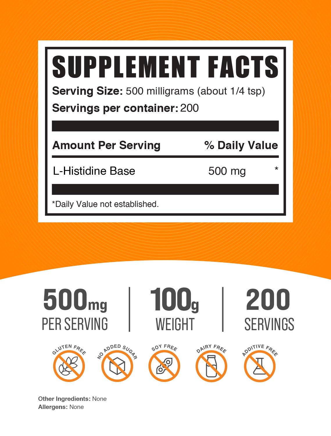 Foto 3 pulgar | Supplement Bulksupplements.com L-histidina En Polvo 100 G - Venta Internacional.