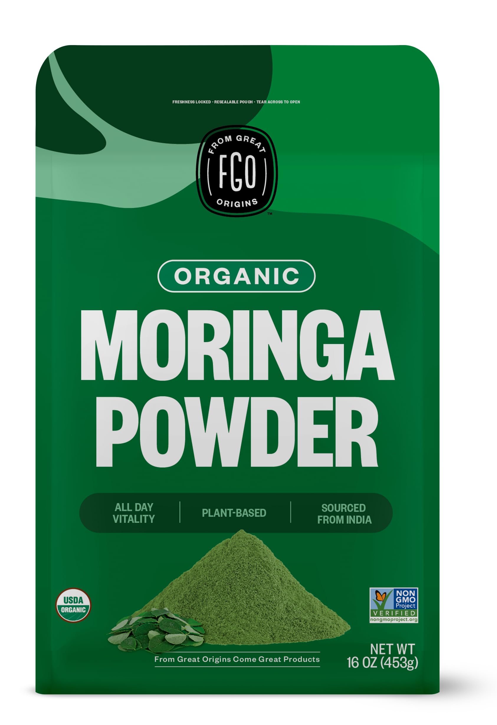 Foto 2 pulgar | Polvo Orgánico De Hojas De Moringa Oleifera 453 G Fgo De La India - Venta Internacional.