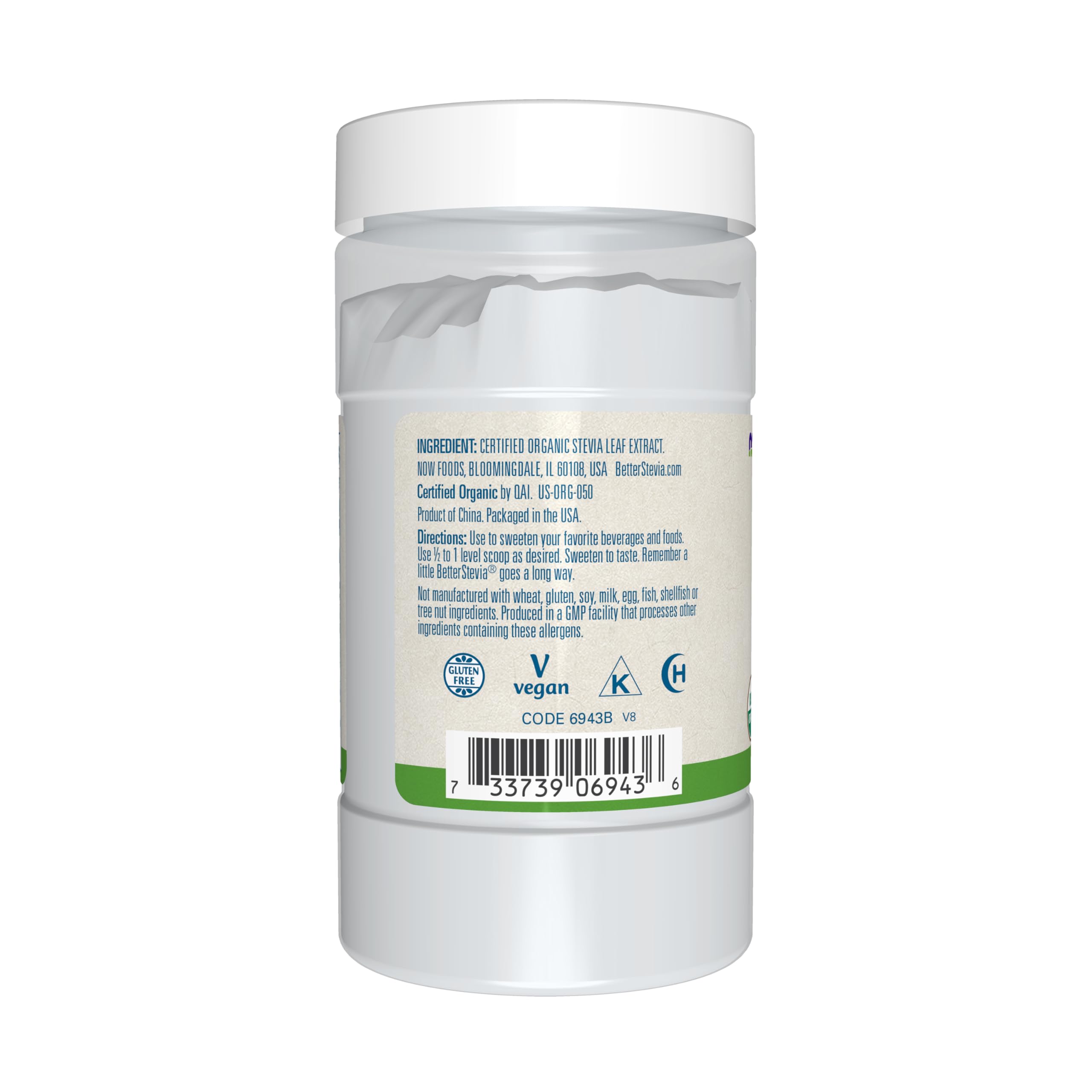 Foto 4 pulgar | Sweetener Now Foods Betterstevia, Extracto Orgánico En Polvo, 120 Ml - Venta Internacional.