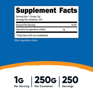 Foto 2 | Suplemento Nutricost De Sulfato De Agmatina Puro En Polvo 250 G - Venta Internacional.