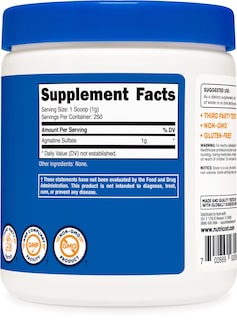 Foto 4 | Suplemento Nutricost De Sulfato De Agmatina Puro En Polvo 250 G - Venta Internacional.