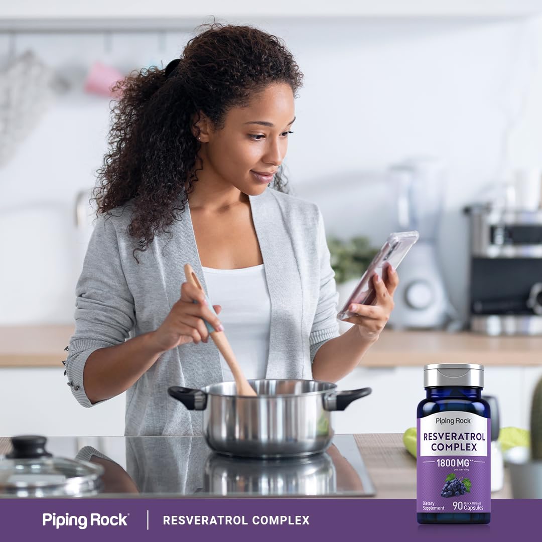 Foto 7 pulgar | Suplemento Piping Rock Resveratrol Complex 1800 Mg 90 Cápsulas - Venta Internacional.