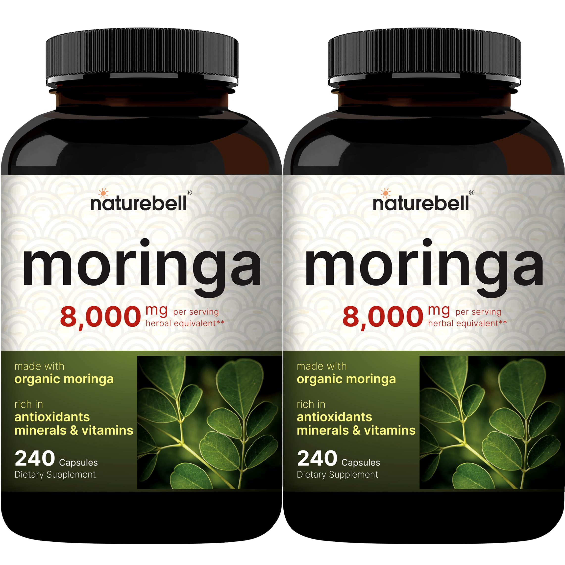 Foto 2 pulgar | Suplemento Naturebell, Cápsulas De Moringa, 8000 Mg, 480 Cápsulas - Venta Internacional.