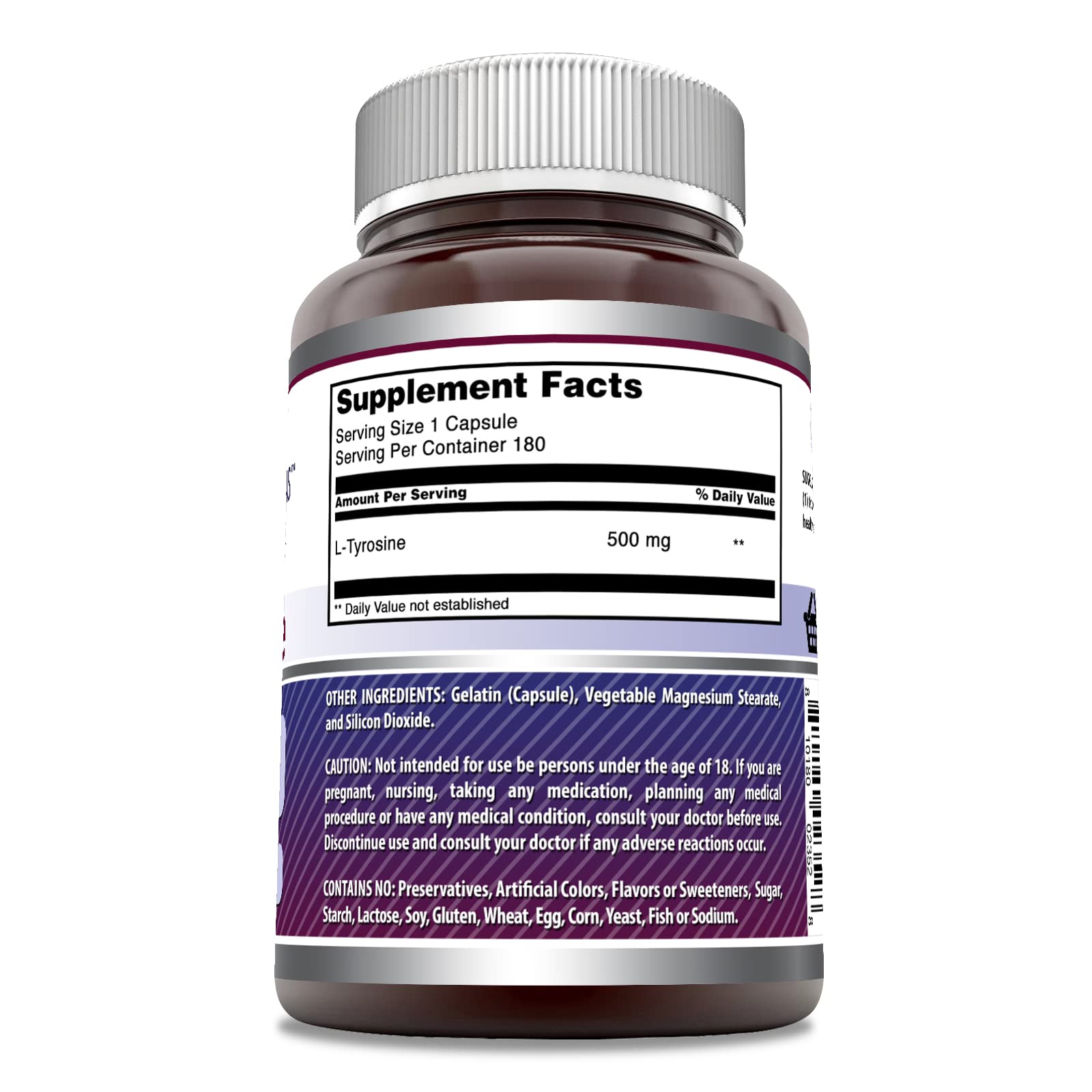 Foto 3 pulgar | Suplemento Amazing Formulas, 500 Mg, Cápsulas De L-tirosina, 180 Unidades - Venta Internacional.