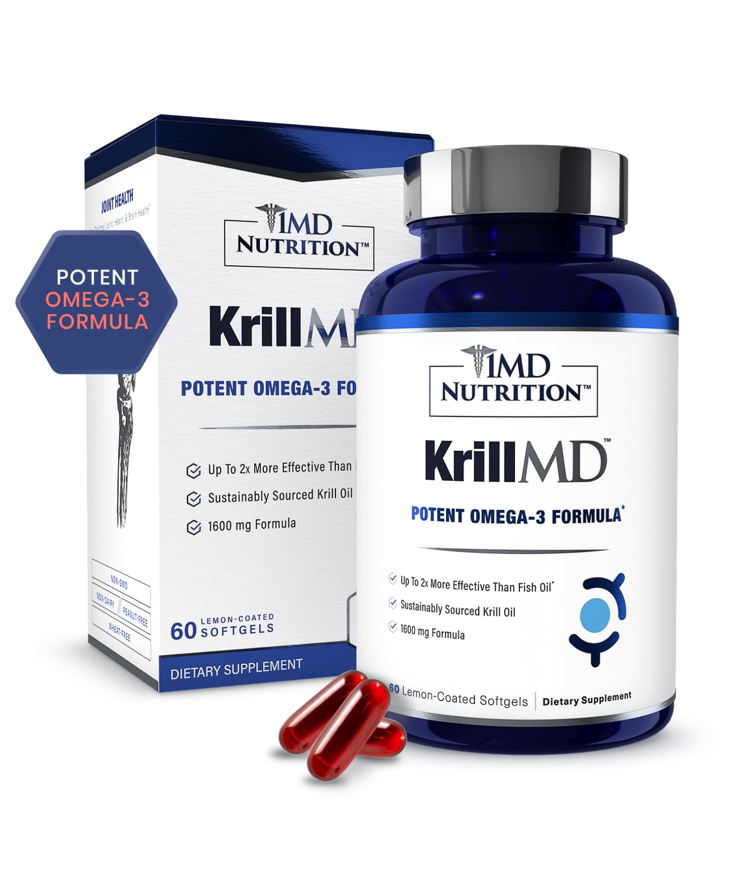 Foto 1 | Suplemento 1md Nutrition Aceite De Krill Antártico Krillmd 60 Cápsulas - Venta Internacional.
