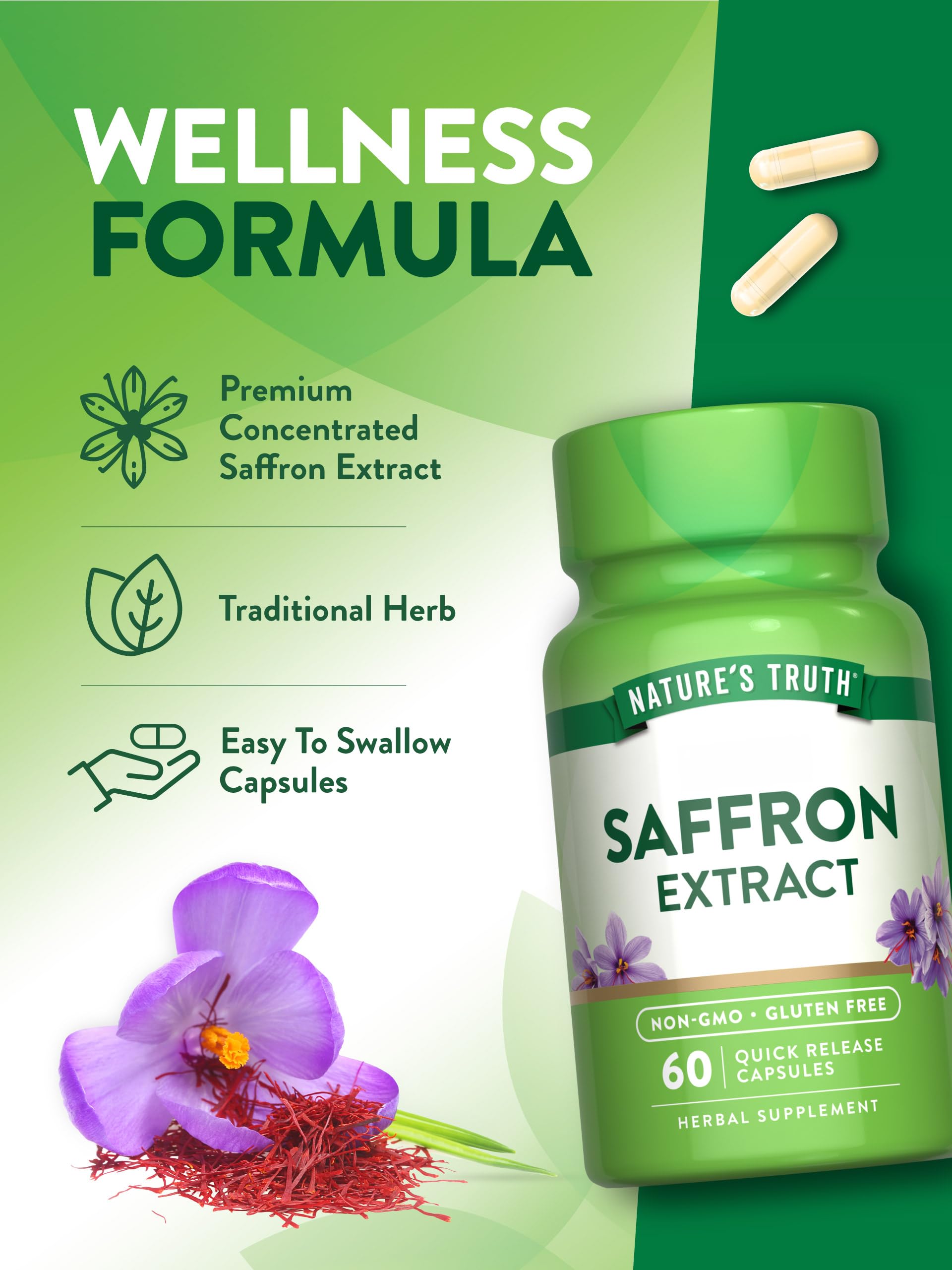 Foto 5 | Suplemento Nature's Truth, Cápsulas De Extracto De Azafrán, 60 Unidades - Venta Internacional.
