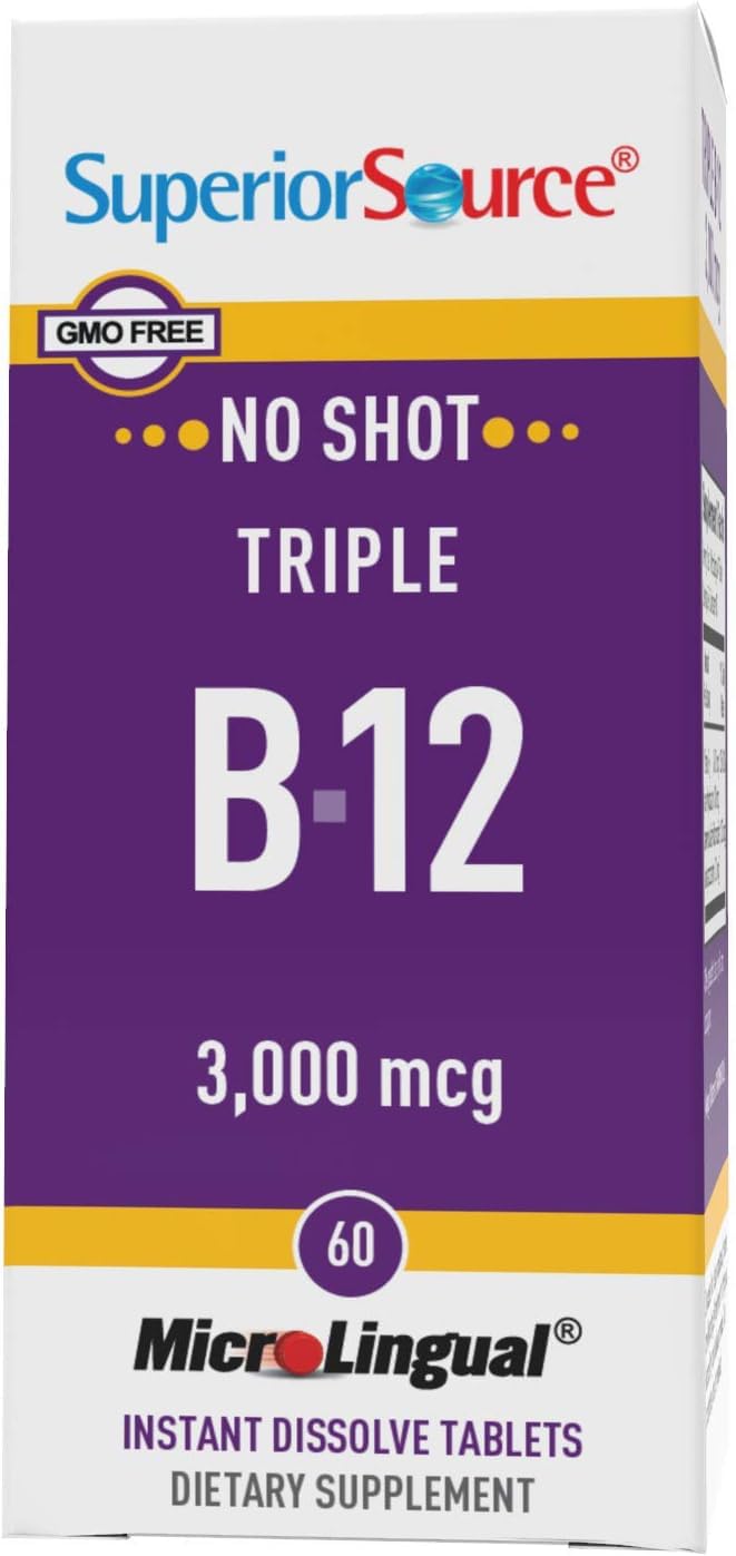 Foto 6 pulgar | Suplemento Superior Source No Shot Triple B12 3000 Mcg 60 Tabletas - Venta Internacional.