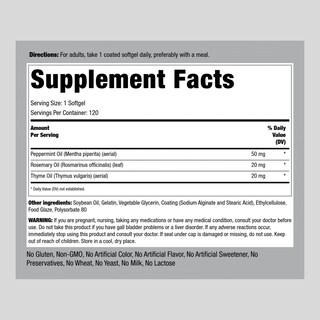 Foto 2 | Suplemento De Aceite De Menta Piping Rock, 50 Mg, 120 Cápsulas De Gelatina Blanda - Venta Internacional.