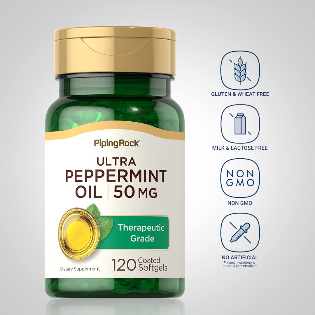 Foto 4 pulgar | Suplemento De Aceite De Menta Piping Rock, 50 Mg, 120 Cápsulas De Gelatina Blanda - Venta Internacional.