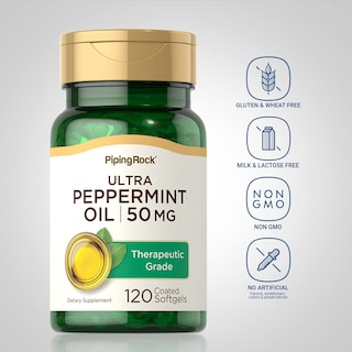 Foto 3 | Suplemento De Aceite De Menta Piping Rock, 50 Mg, 120 Cápsulas De Gelatina Blanda - Venta Internacional.