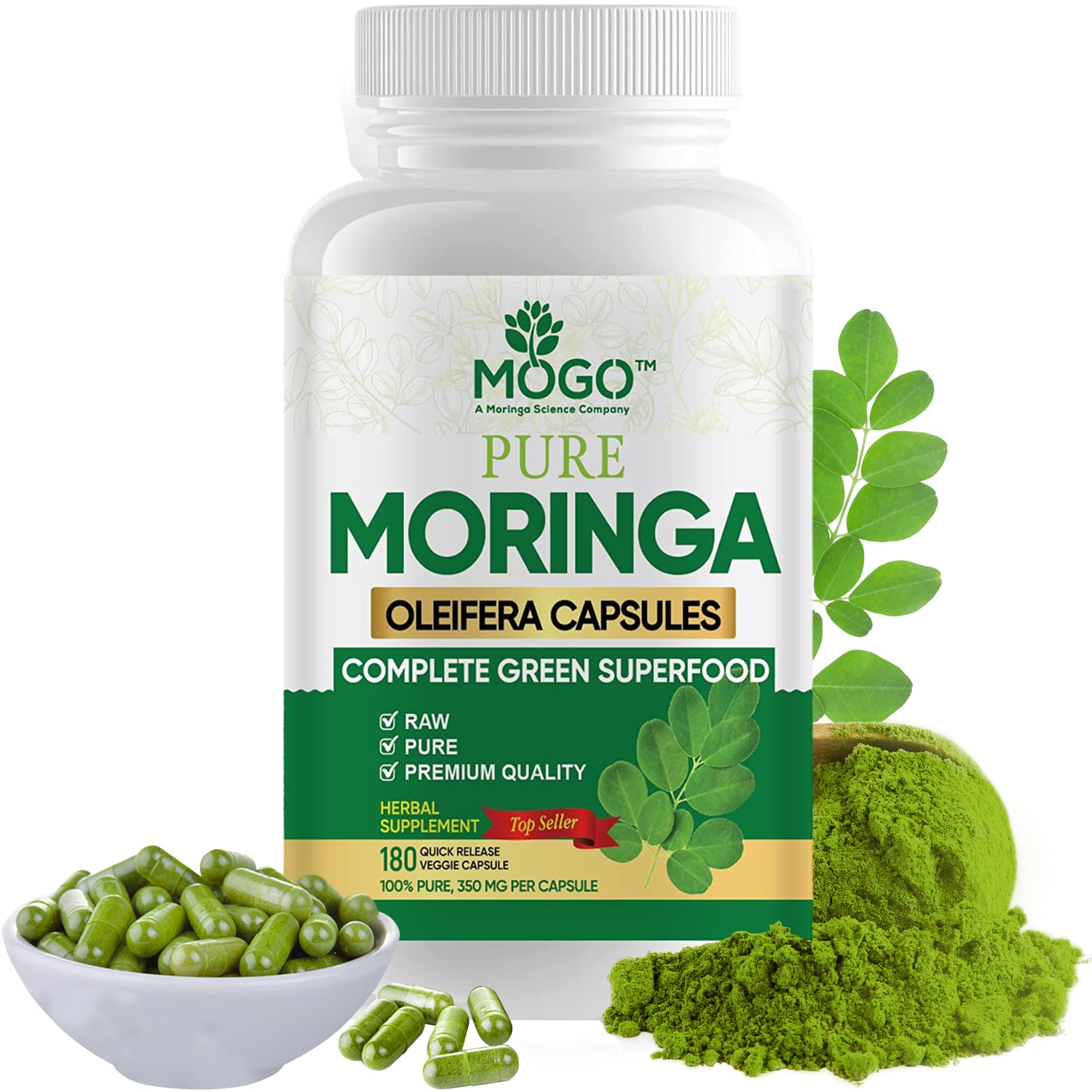 Foto 2 pulgar | Suplemento Mogo, Cápsulas De Moringa Oleífera, 180 Unidades - Venta Internacional.