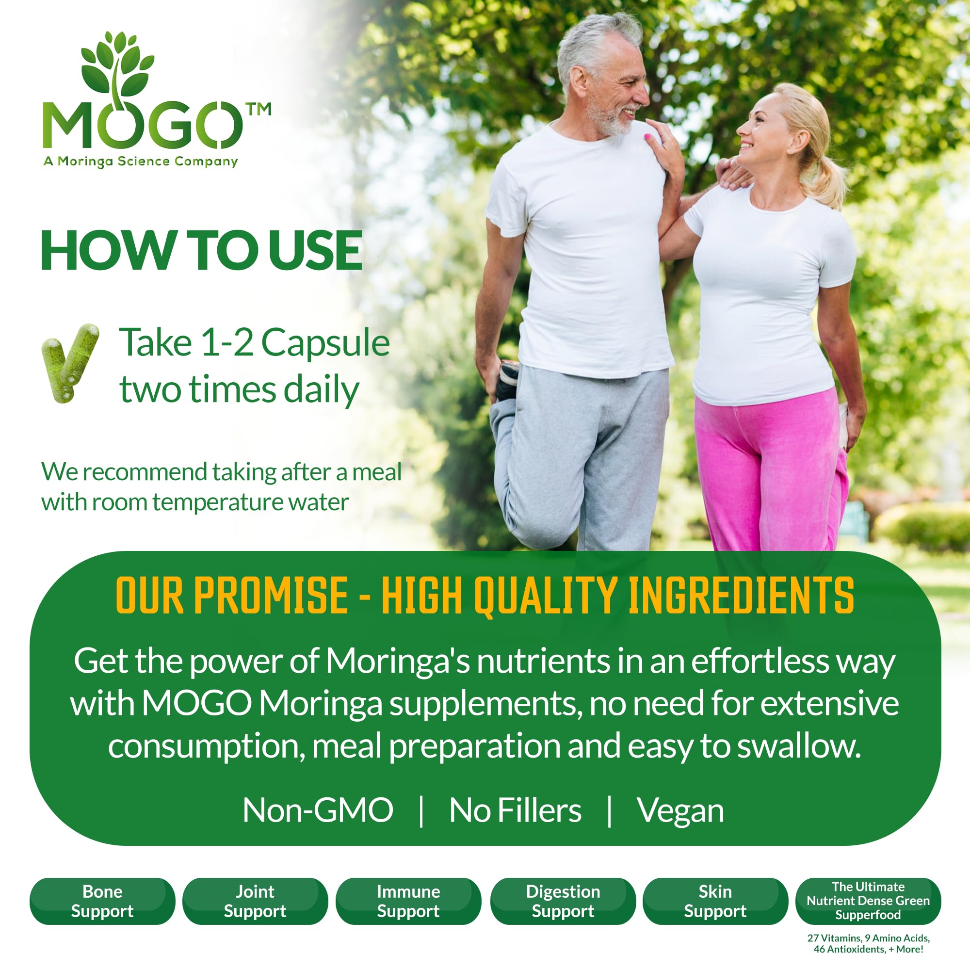 Foto 4 pulgar | Suplemento Mogo, Cápsulas De Moringa Oleífera, 180 Unidades - Venta Internacional.