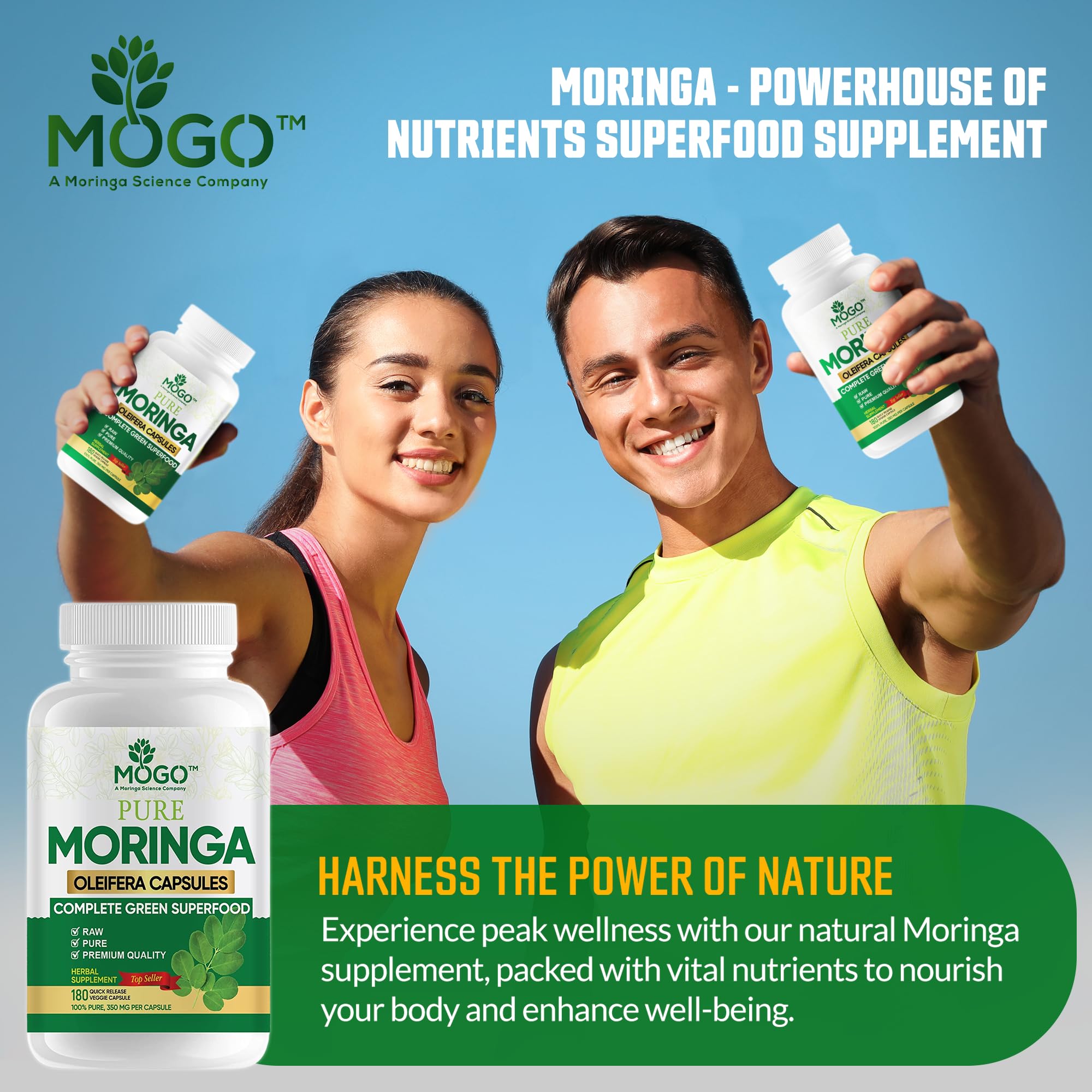 Foto 6 pulgar | Suplemento Mogo, Cápsulas De Moringa Oleífera, 180 Unidades - Venta Internacional.