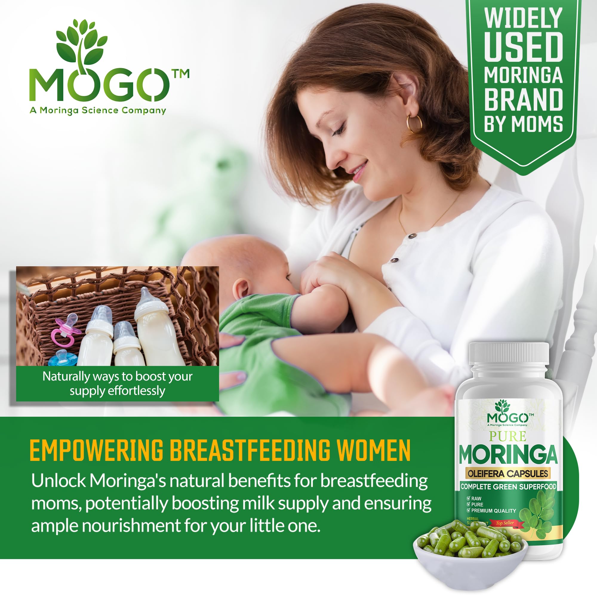 Foto 8 pulgar | Suplemento Mogo, Cápsulas De Moringa Oleífera, 180 Unidades - Venta Internacional.