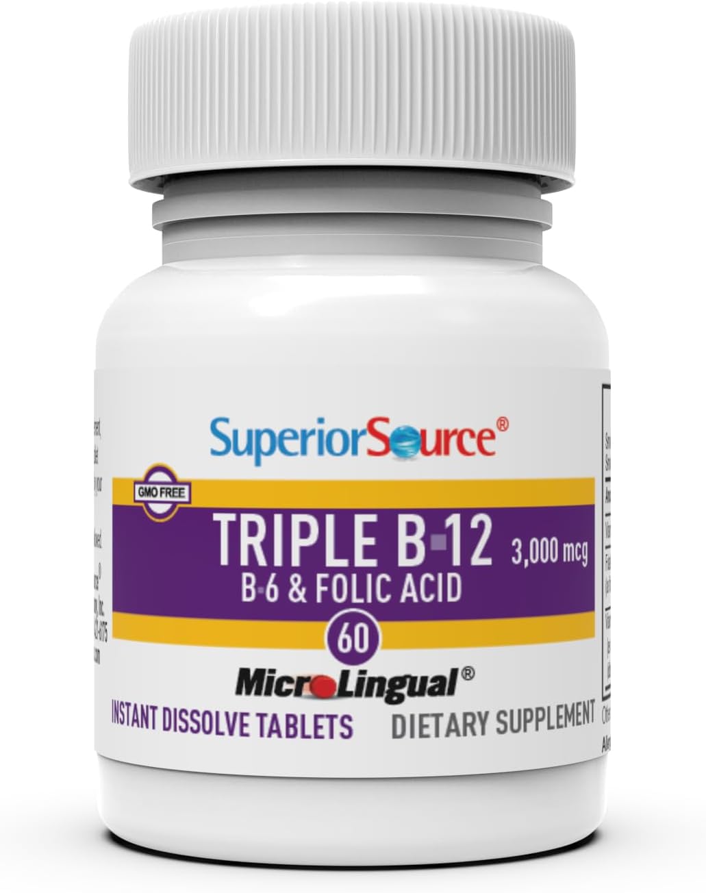 Foto 4 pulgar | Suplemento Superior Source No Shot Triple B12, 3000 Mcg, 60 Tabletas - Venta Internacional.