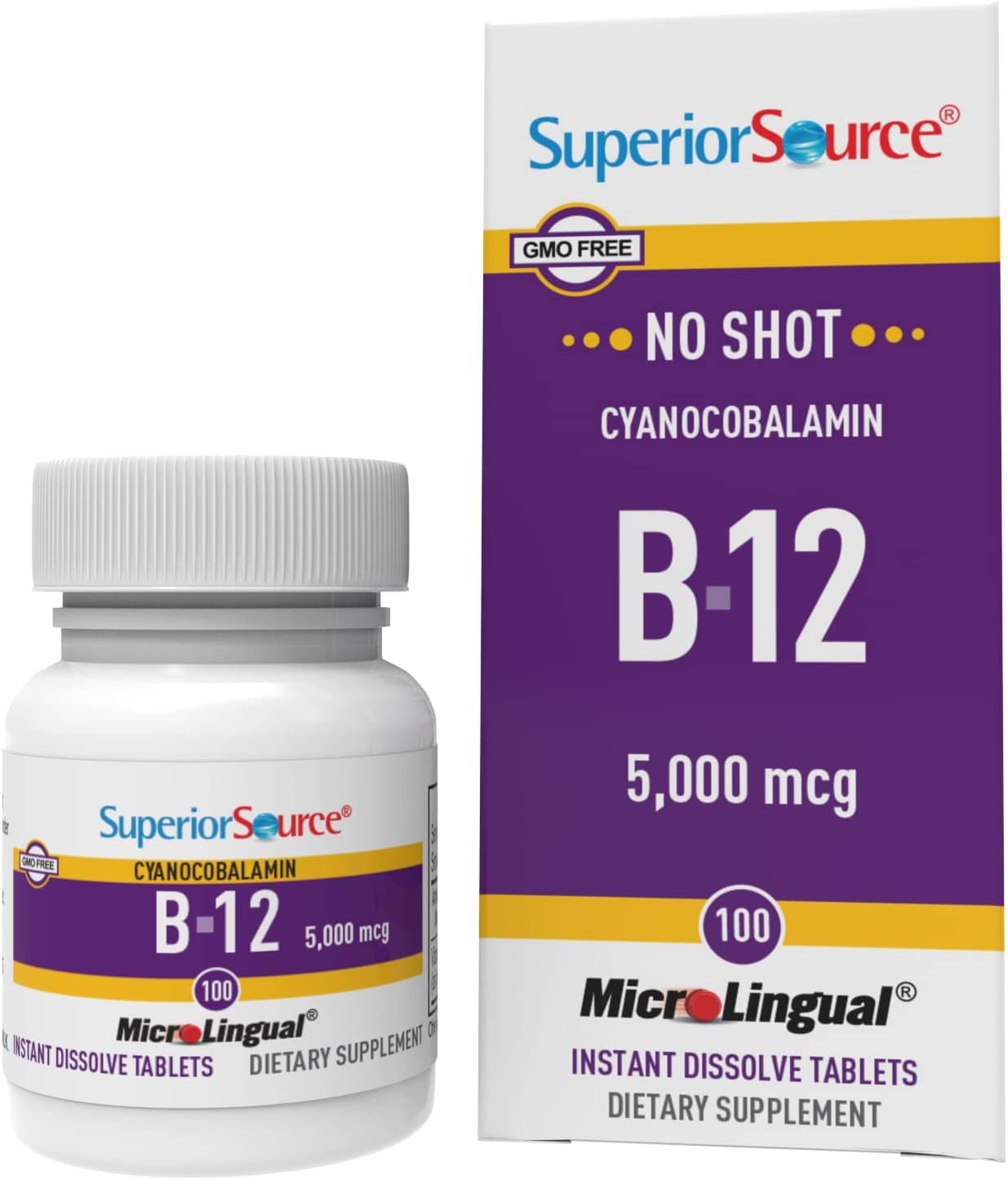 Foto 2 pulgar | Suplemento De Vitamina B12, Cianocobalamina De Fuente Superior, 5000 Mcg - Venta Internacional.